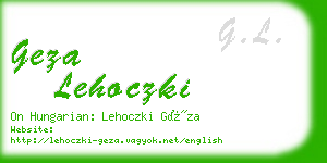 geza lehoczki business card